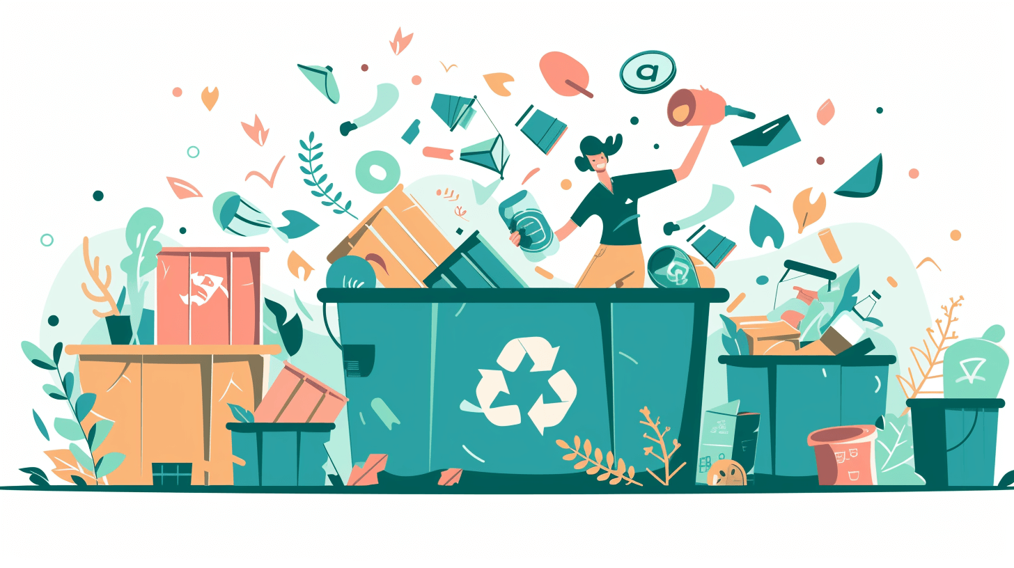 tossing items into a dumpster
